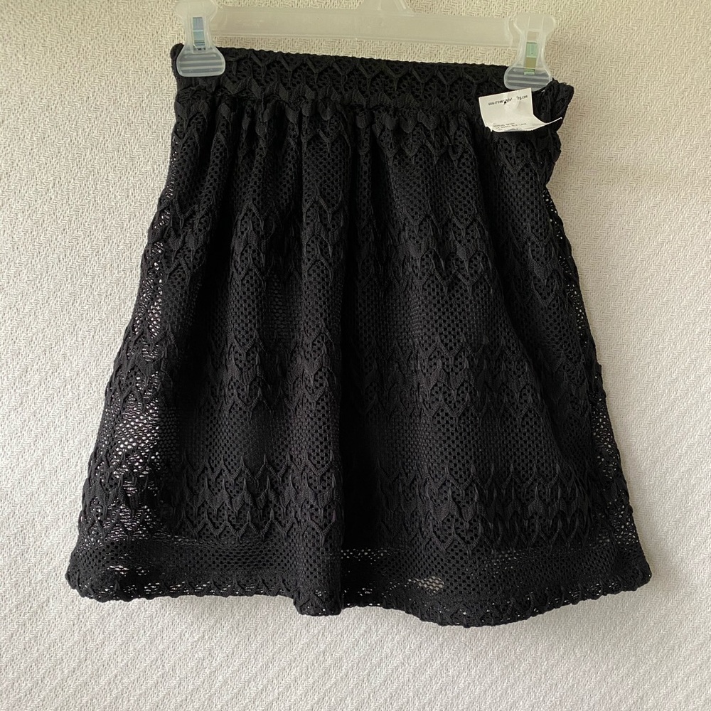A’gaci Black Lined Mini-Skirt-Pretty! -Size S